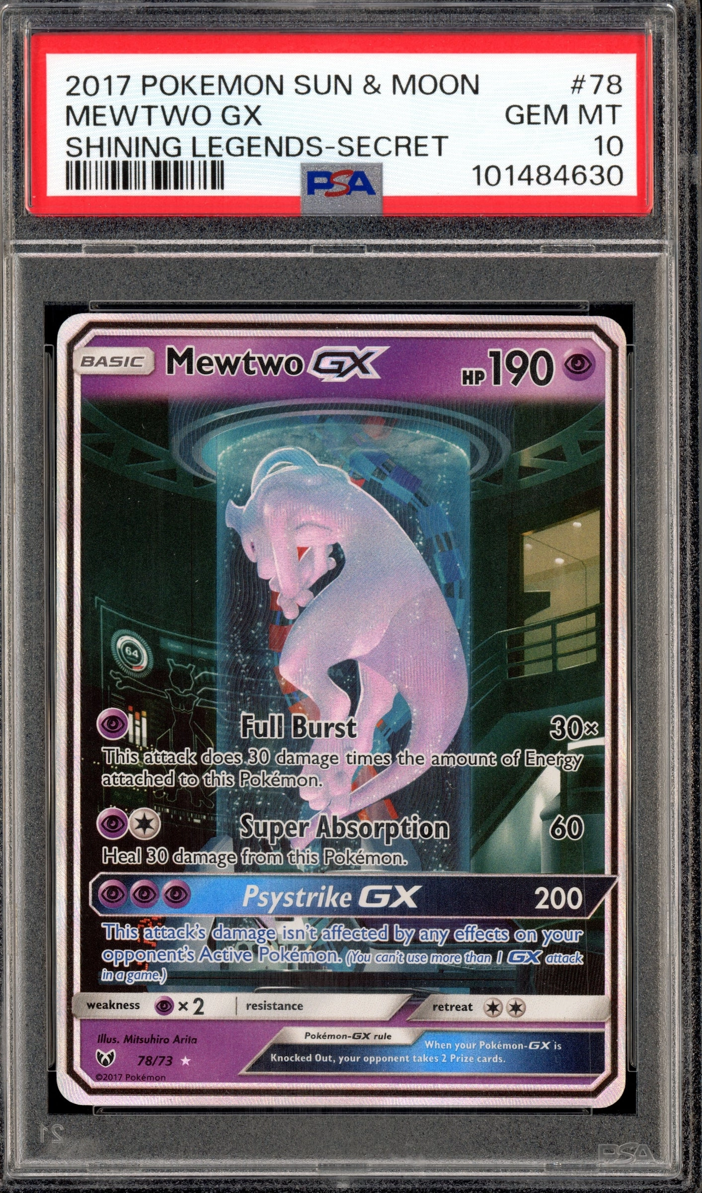 Mewtwo GX Secret PSA 10